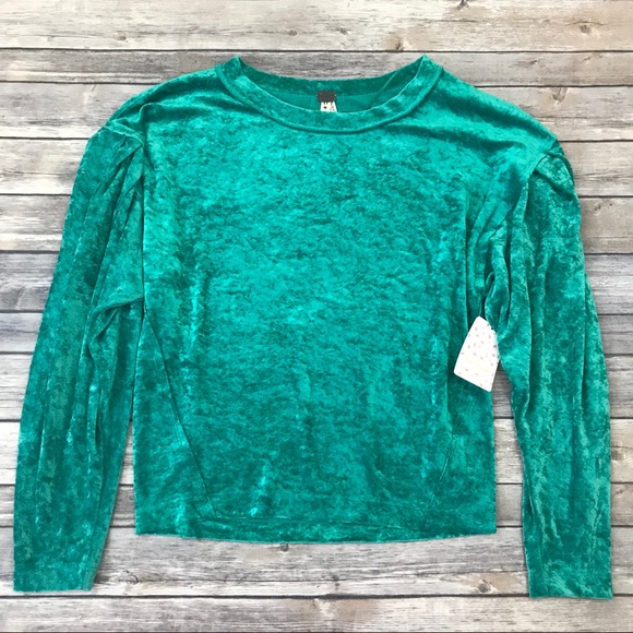 New Free People Milan Crushed Velvet Top - Picture 3 of 8